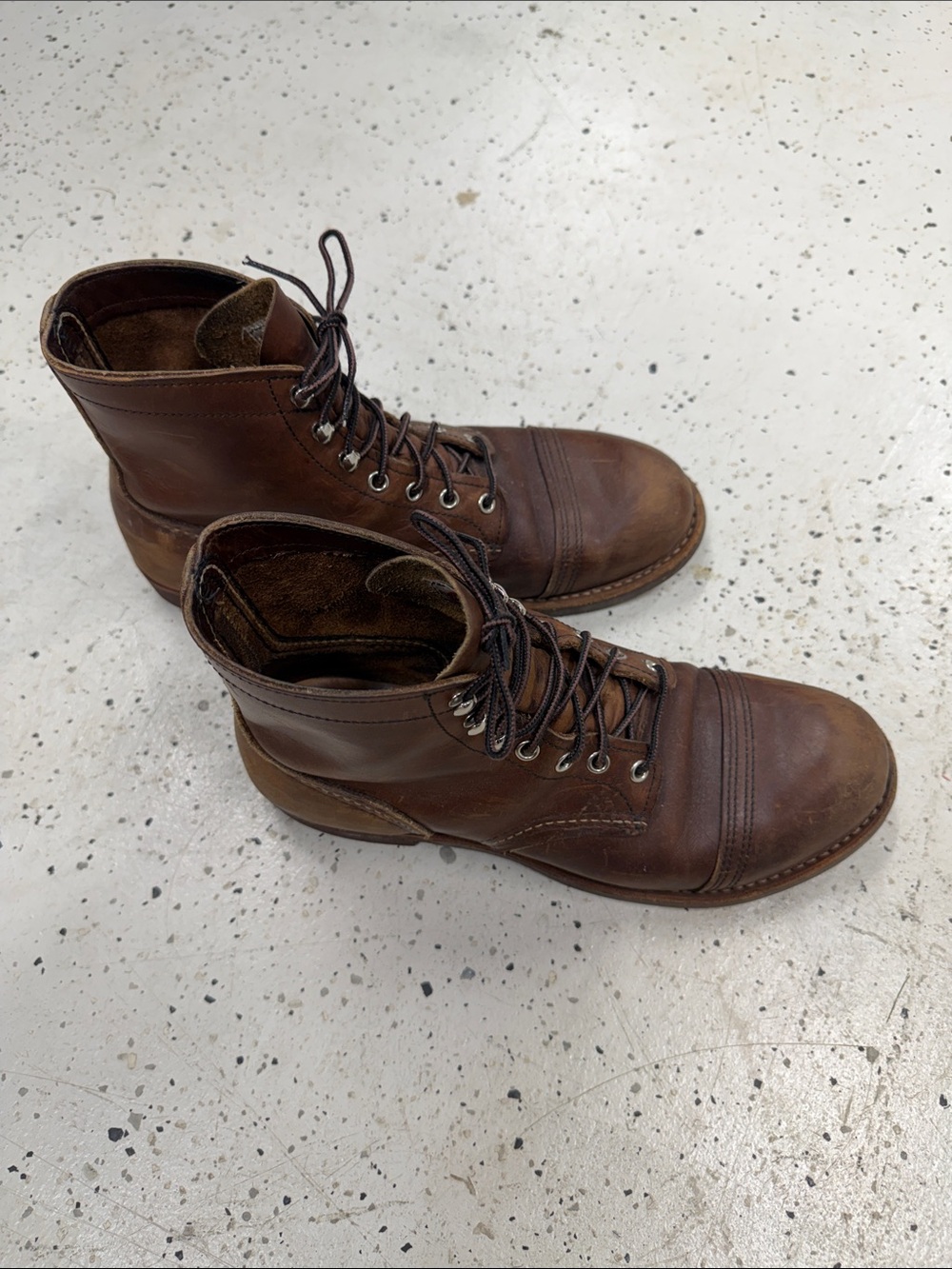 Red Wing Shoes Iron Ranger Brown Leather Lace-Up Cap-Toe Boots Size 9.5 - Picture 3 of 6